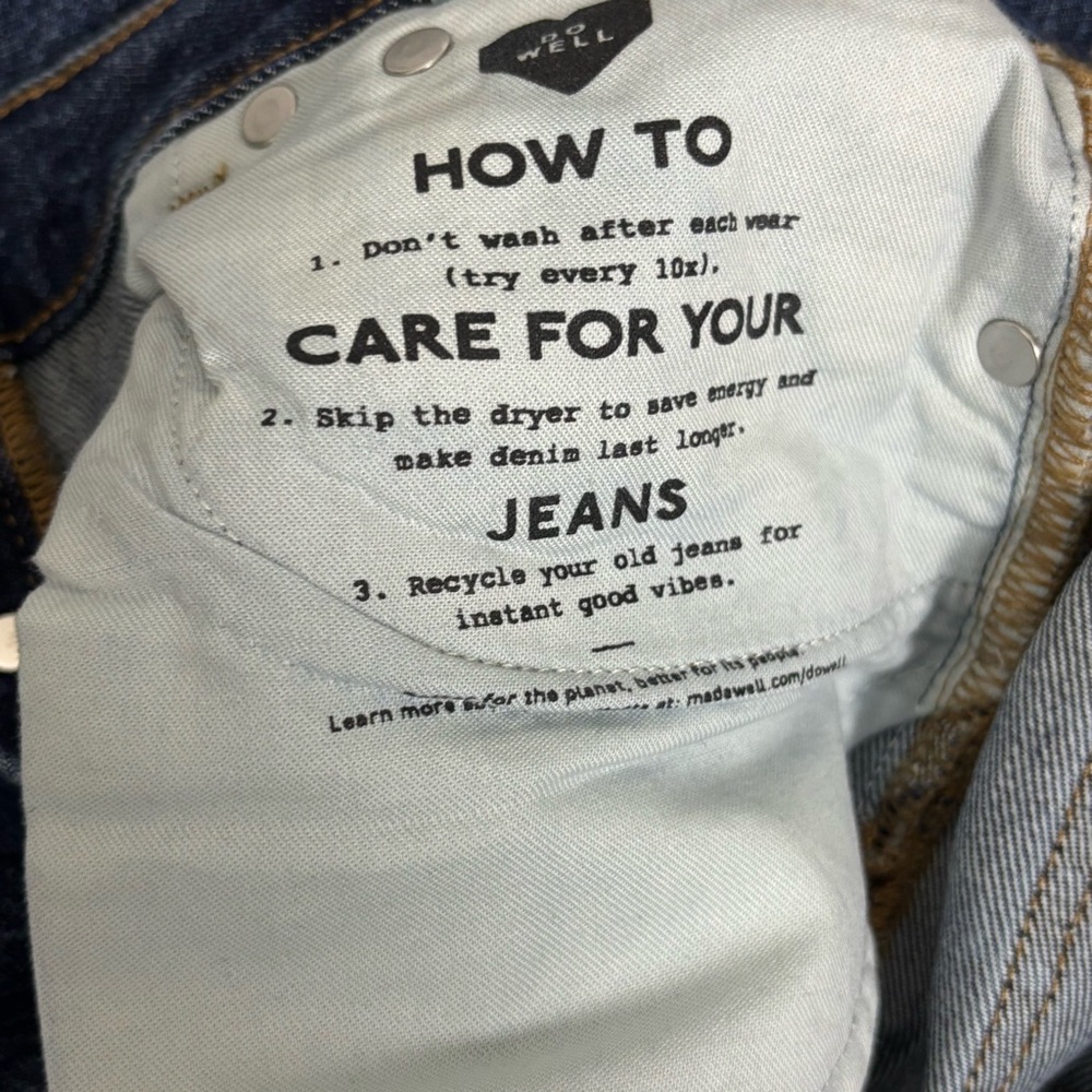 NEW Madewell The Longline Straight Leg Deep Wash McKinney Wash Jeans Size 25 - Picture 15 of 15